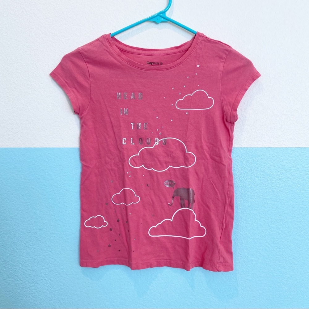 Gap Head in the Clouds Metallic Elephant Pink Tee